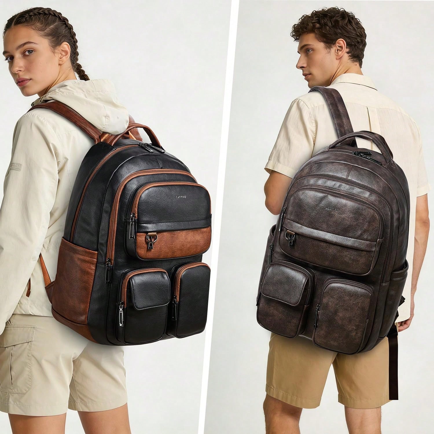LATMAP Vegan Leather Backpack  - Leather Work Womens Backpack review and price