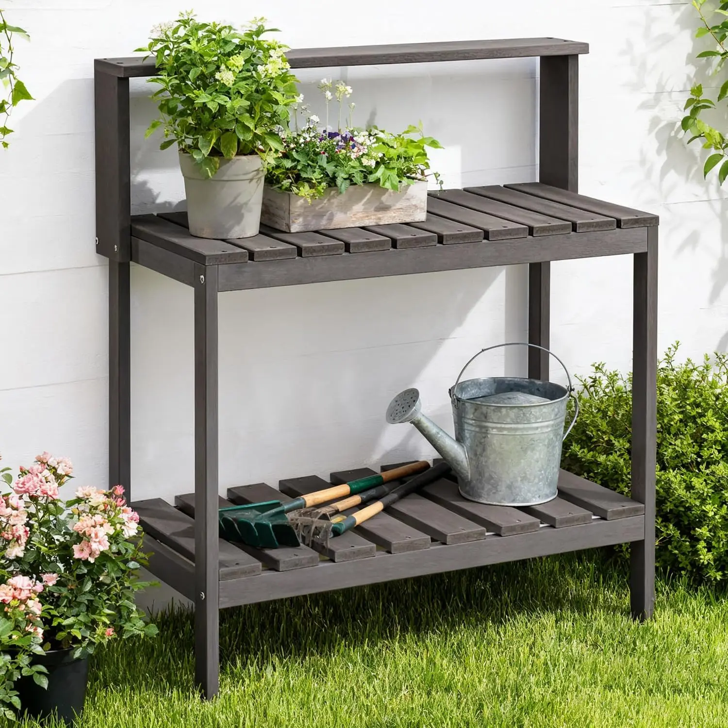 Outdoor Potting Bench, HDPE Pa - Leatherwork Bench review and price
