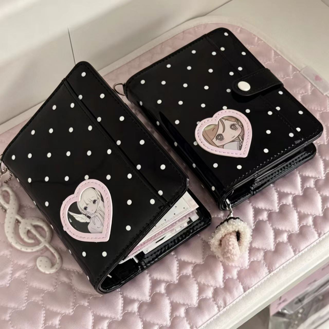 Korean Style Polka Dot Heart M - Leather Work Diary review and price