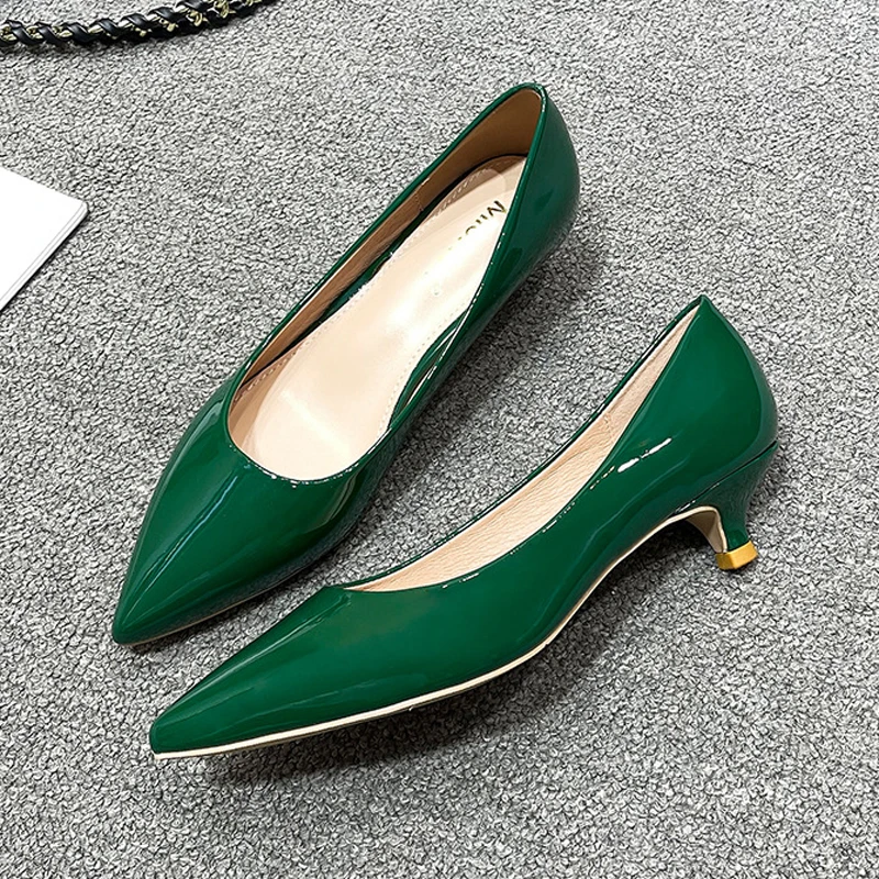 Women Low Small High Heels Sho - Leather Work Japan review and price