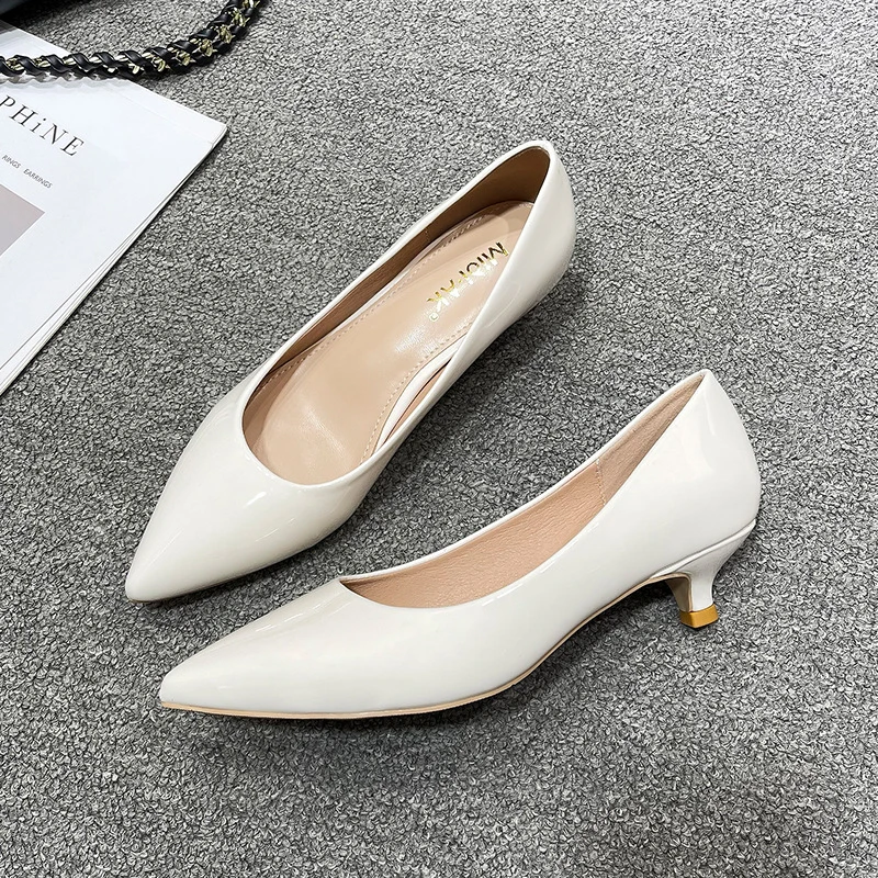 Women Low Small High Heels Sho - Leather Work Japan review and price