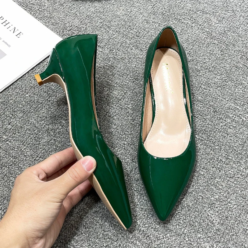 Women Low Small High Heels Sho - Leather Work Japan review and price