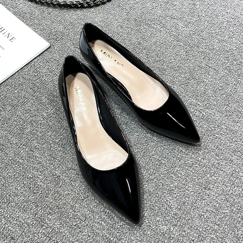 Women Low Small High Heels Sho - Leather Work Japan review and price