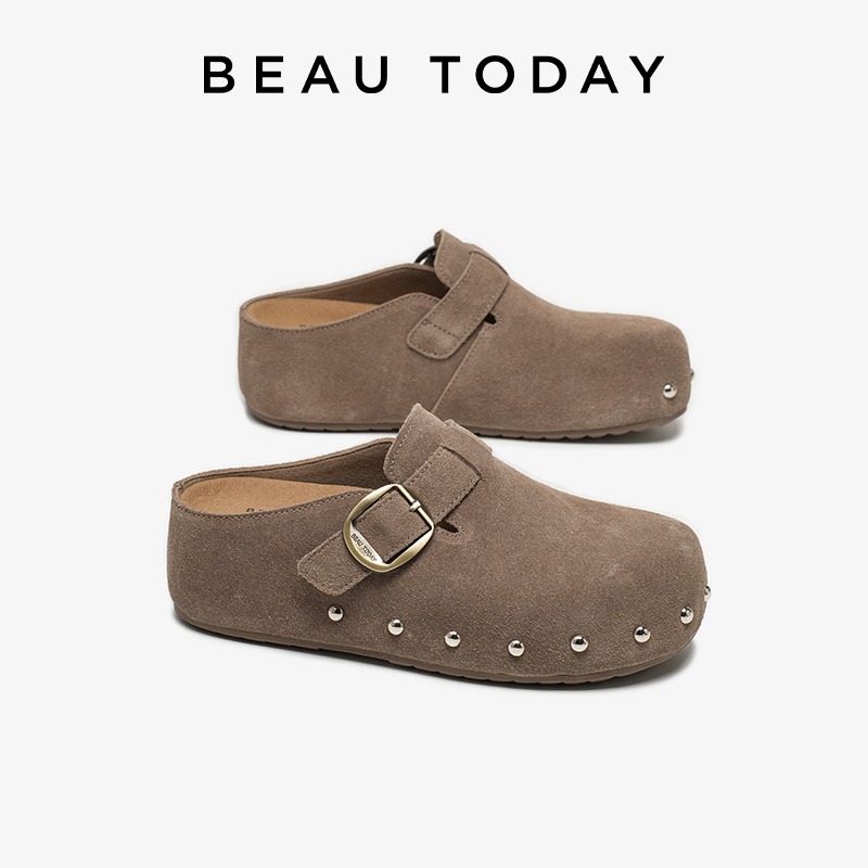 BEAUTODAY Casual Mules Women C - Leatherwork Rivets review and price