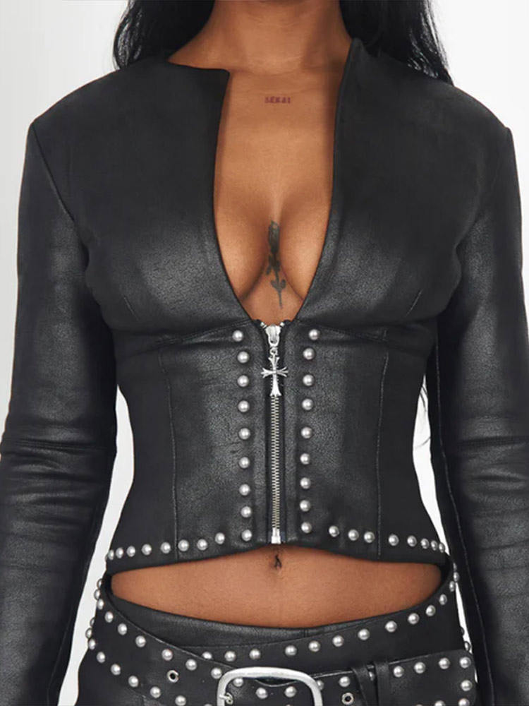 Fashion Rivet Decor Pu Leather - Leatherwork Rivets review and price