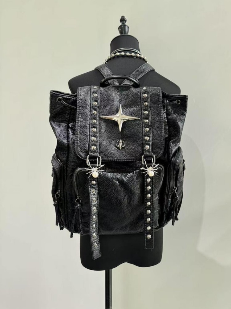 Gothic Punk PU Leather Shoulde - Leatherwork Rivets review and price