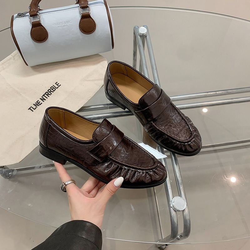 Large Size Women's Luxury Loaf - Leather Work Flats Women review and price