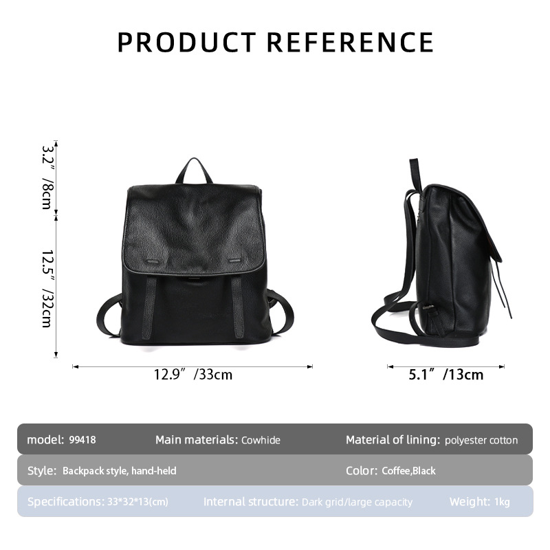Women Top Grain Cowhide Flap B - Leather Work Womens Backpack review and price