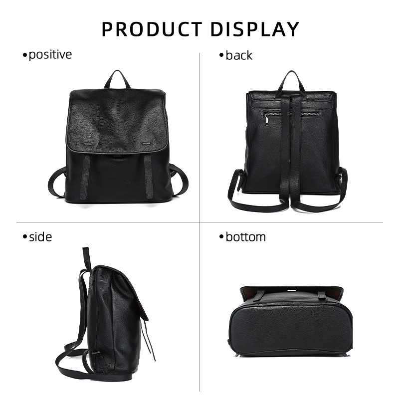 Women Top Grain Cowhide Flap B - Leather Work Womens Backpack review and price