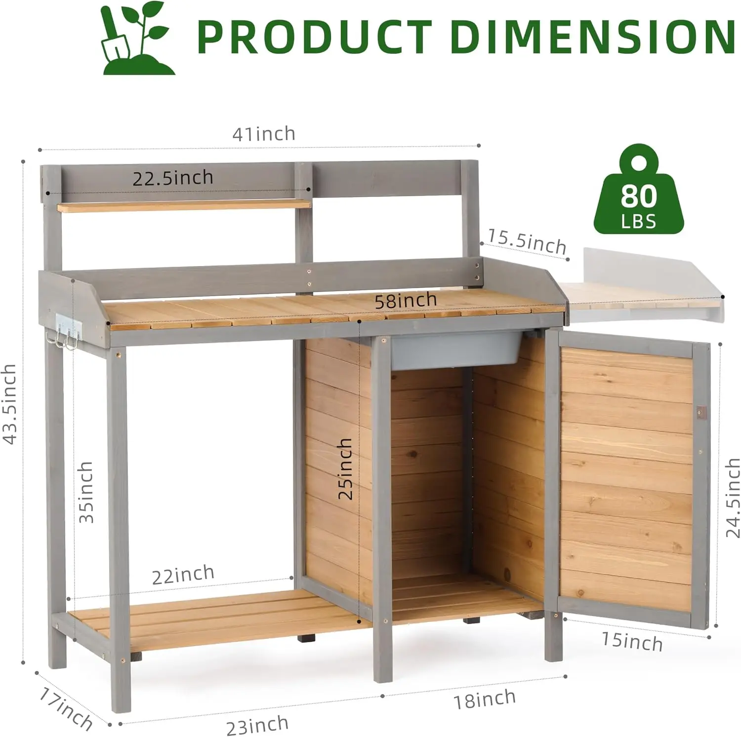 Wooden Potting Bench Table wit - Leatherwork Bench review and price