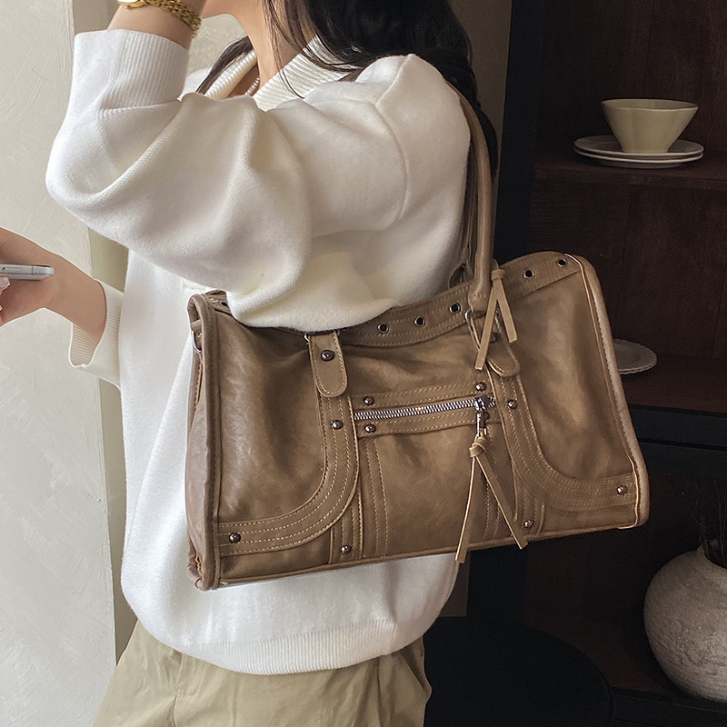 Motorcycle Handbag Retro Women - Leatherwork Rivets review and price